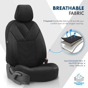 Auto Sitzbezug Set Universal Vorne und Hinten Komfortabel Komplett Set